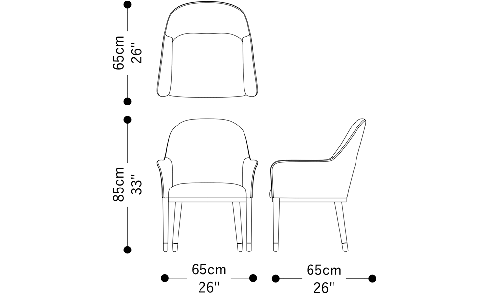 Image of the main dimensions of the product